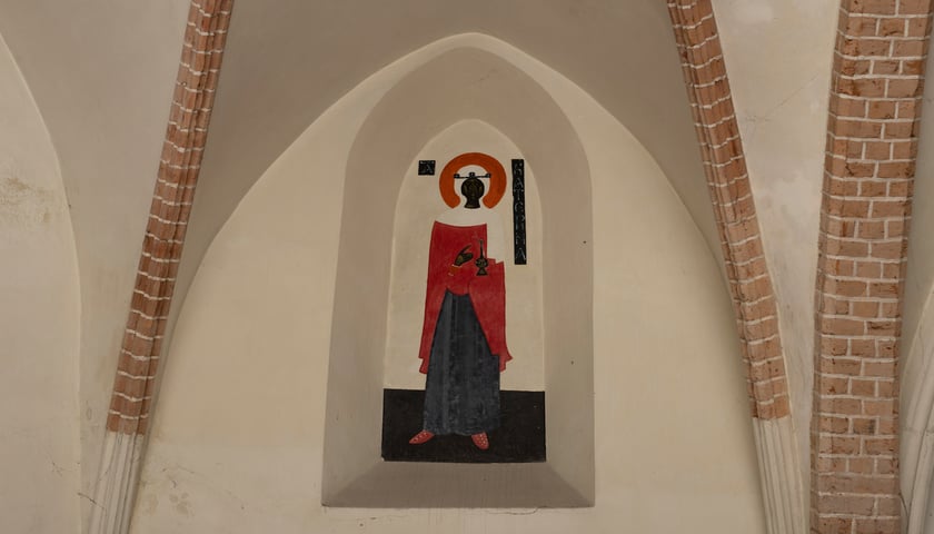 Powiększ obraz: Św. Katarzyna malowana przez Jerzego Nowosielskiego, krypta św. Bartłomieja w Kościele św. Krzyża