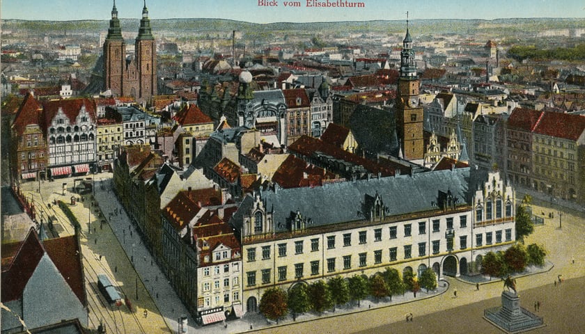 Kartka wysłana w 1920, po lewej Rynek 58 lub 59