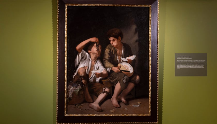 <p>Obraz&nbsp;Bartolom&eacute; Estebana P&eacute;reza Murilla z dwoma chłopcami jedzącymi owoce na&nbsp; &bdquo;Przemiany i transmutacje&rdquo;</p>
