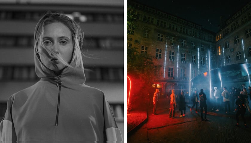 <p>Z lewej: Justyna Wasilewska, z prawej: dziedziniec klubu Ciało</p>