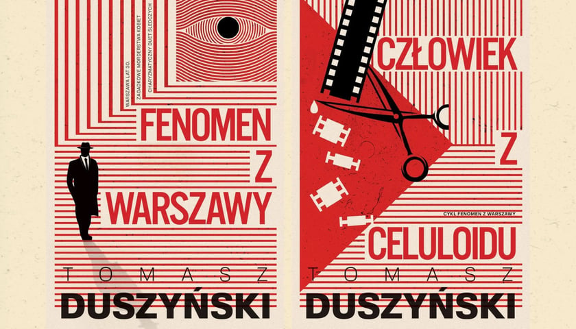 Powiększ obraz: <p>Dwie okładki kryminał&oacute;w Tomasza Duszyńskiego z cyklu warszawskiego</p>