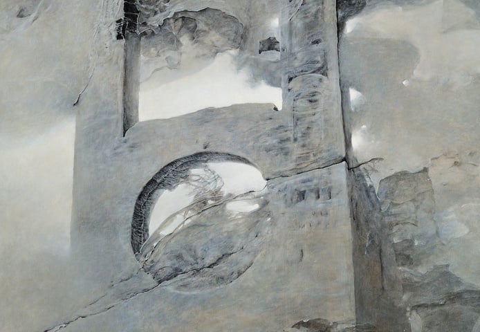 Bez tytułu (R6), olej na płycie pilśniowej, 132 x 98 cm, 2001, Muzeum Historyczne w Sanoku