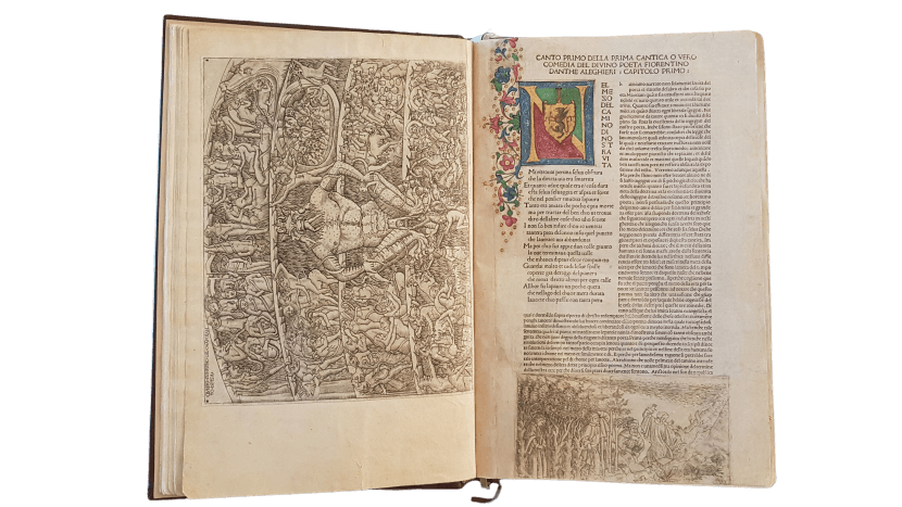 Inkunabuł La Commedia Dantego z 1481 r. z miedziorytami na postawie rysunków Sandro Botticellego