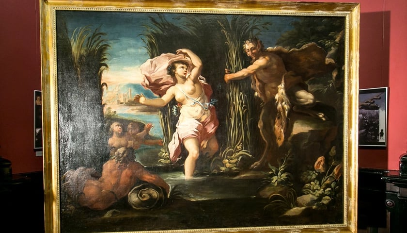 Na wystawie zobaczymy m.in. scenę z "Metamorfoz" Owidiusza z wyobrażeniem Pana ścigającego nimfę Syrinkis