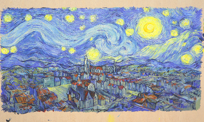 "Gwiaździsta noc nad Wrocławiem"- pocztówka z okazji 163 urodzin Vincenta van Gogha