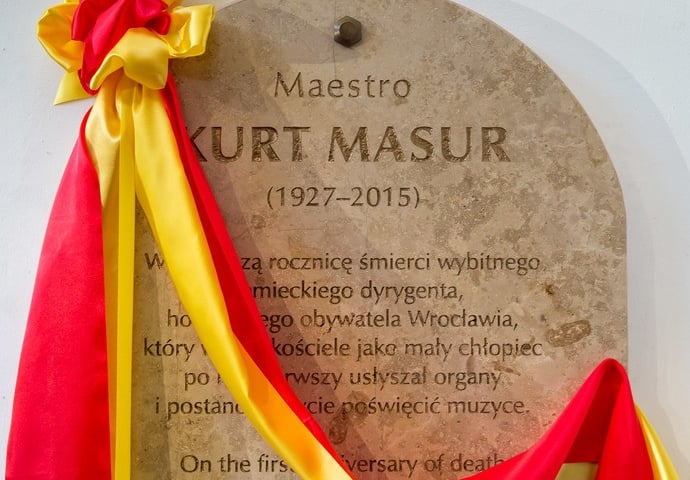 Kurt Masur ma tablicę pamiątkową we Wrocławiu