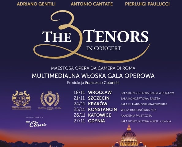 Koncert Viva Italia! i gala Trzech Tenorów w Radiu Wrocław