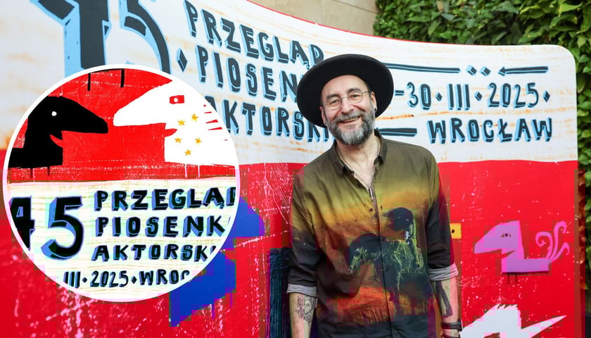Na dużym zdjęciu Cezary Studniak, dyrektor artystyczny PPA 2025, na małym zdjęciu fragment plakatu PPA 2025 