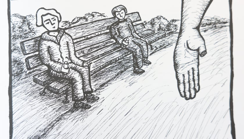 <p>Wybrane fragmenty z komiksu &bdquo;Facet bez palca już poszedł&rdquo;</p>