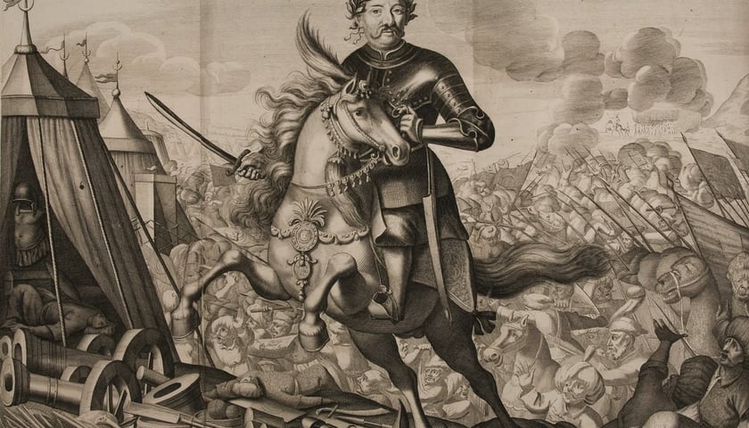 <p>Johann Tscherning według Johanna Jacoba Eybelwiesera &ndash; Portret konny kr&oacute;la Jana III Sobieskiego na tle bitwy pod Wiedniem</p>