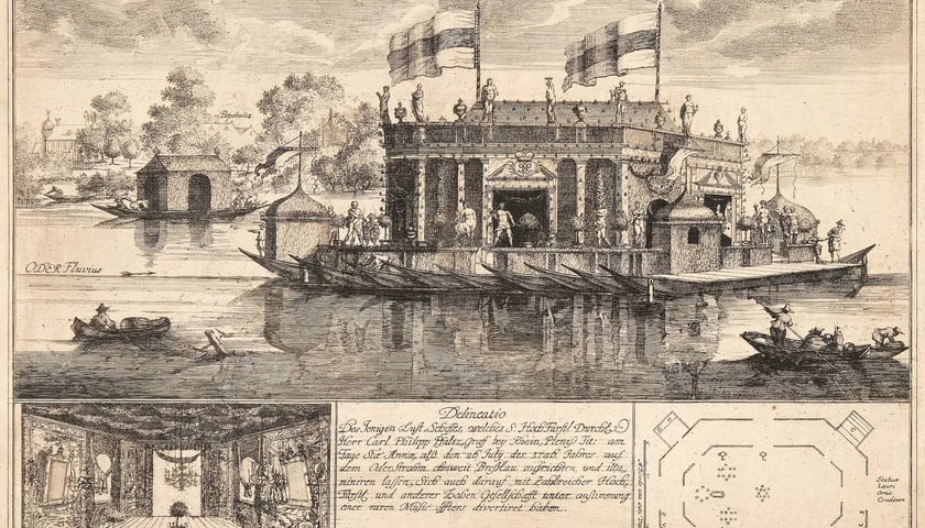 <p>Johann Oertl według Johanna Jacoba Eybelwiesera &ndash; Statek pływający po Odrze 26 lipca 1706 roku</p>
