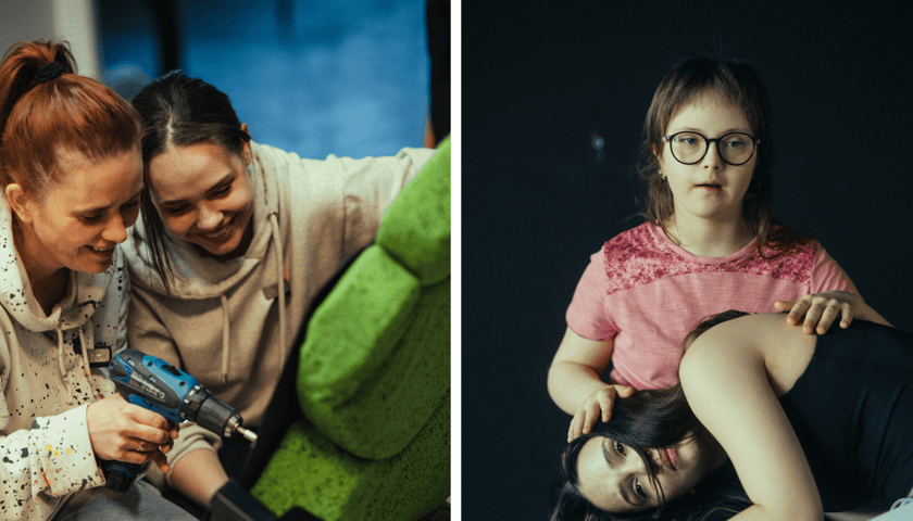 Kolaż 2 zdjęć: Teatr KAMBAK - przygotowania do premiery spektaklu Piękna i Bestia
