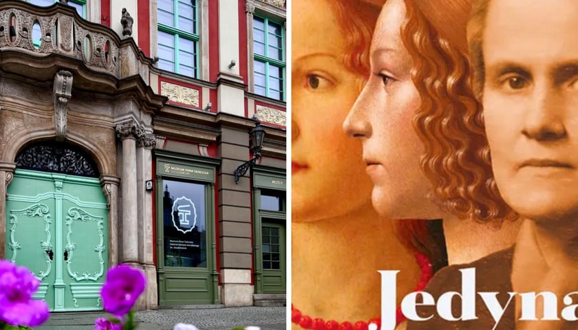 Na zdjęciu z lewej wejście do Muzeum Pana Tadeusza, z prawej fragment okładki książki Marcina Wilka