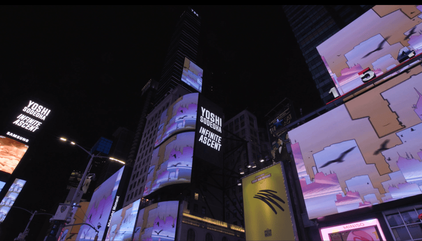 Wystawa Yooshi Sodeoki na Times Square w Nowym Jorku