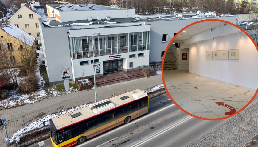 Na dużym zdjęciu CK Nowy Pafawag przy Chociebuskiej 4/6 z lotu ptaka, na małym zdjęciu w kółku nowa Galeria Nowy Pafawag