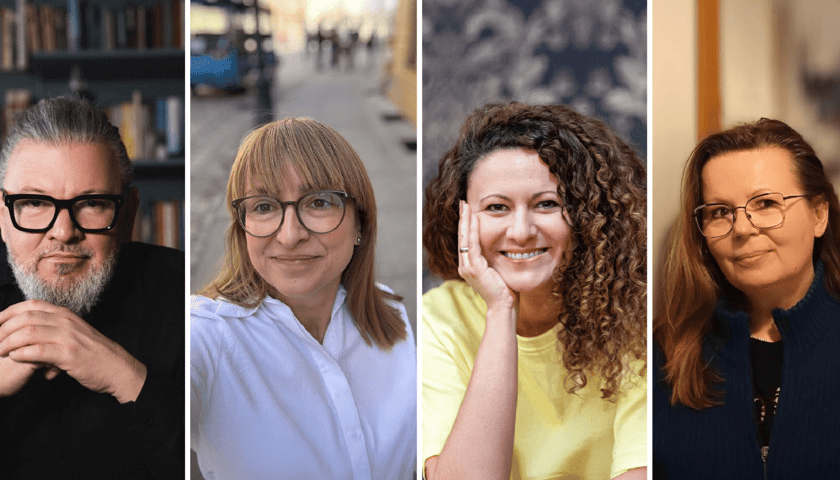 Kolaż z czterech zdjęć tłumaczy – od lewej Jacek Kaduczak, Dobromiła Jankowska, Julia Różewicz, Małgorzata Słabicka-Turpeinen  