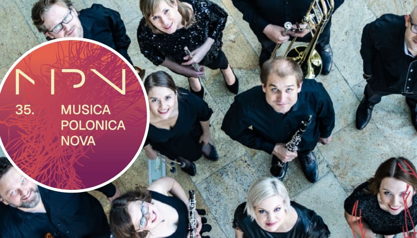 Na zdjęciu Sepia Ensemble, którzy zagrają 17 maja, w kółku na małym zdjęciu fragment plakatu festiwalu 