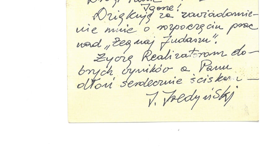 List Ireneusza Iredyńskiego, pisarza, dramaturga