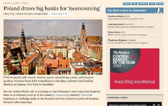 Wrocław w czołówce europejskich centrów usług finansowych