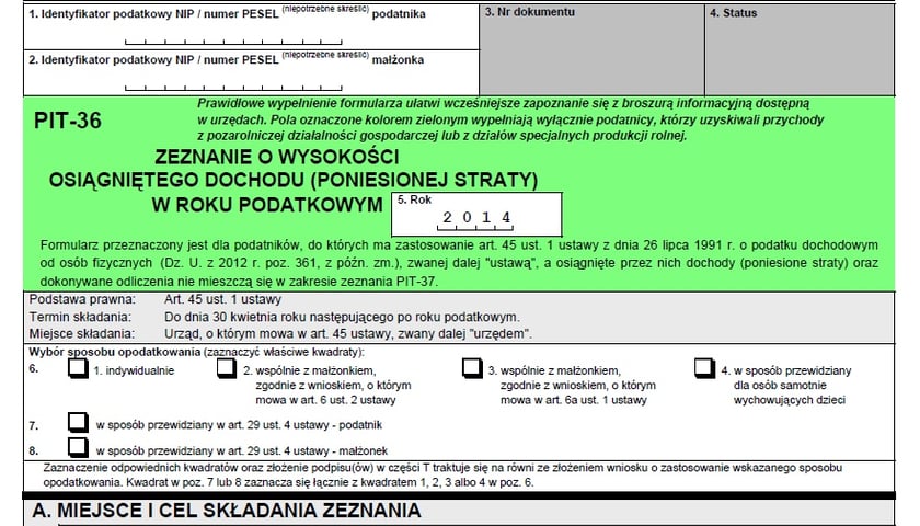 Zmiany w PIT-ach