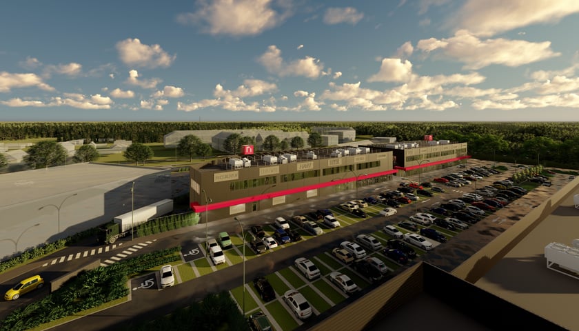 Powiększ obraz: Wizualizacja rozbudowanego parku handlowego na Maślicach