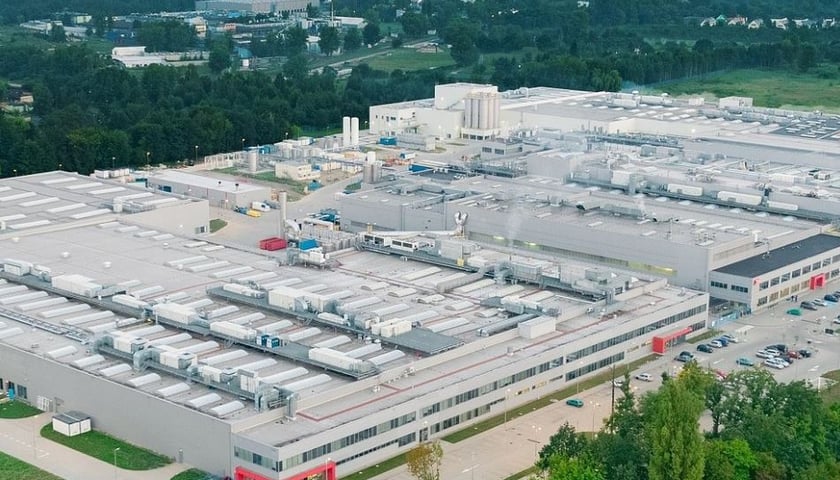Na zdjęciu lotniczym hale zakładu 3M we Wrocławiu