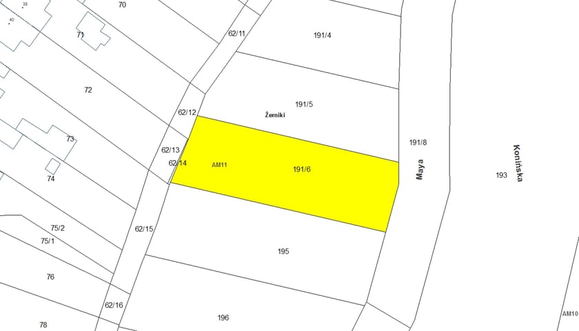 Ernsta Maya, numery działek: 191/6