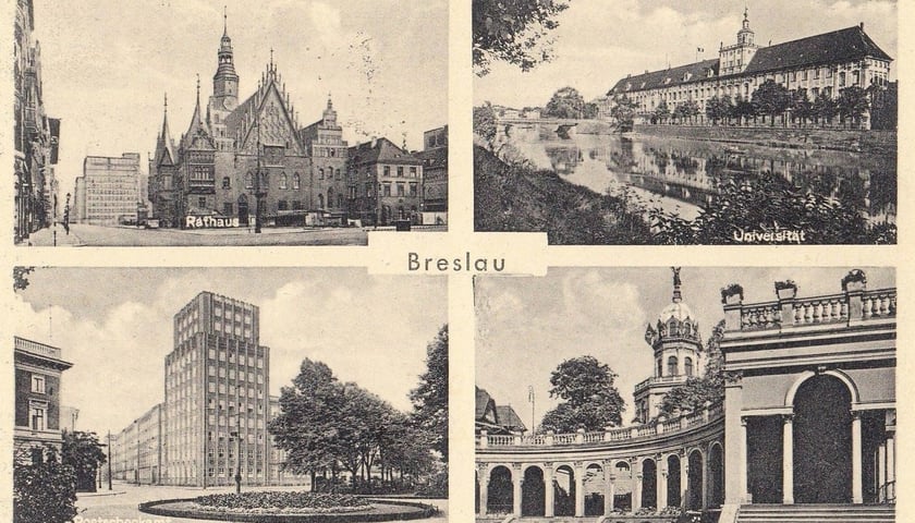 Powiększ obraz: Atrakcje Wrocławia na widokówce z lat 30. ubiegłego wieku