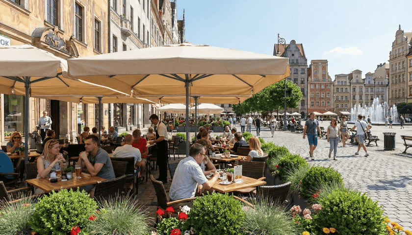Ogródki gastronomiczne na wrocławskim Rynku