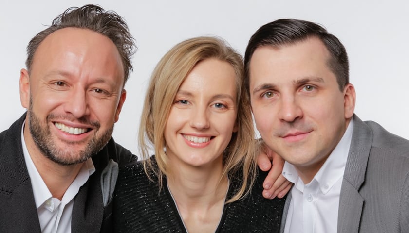 Założyciele spółki Saule Technologies: Piotr Krych, Olga Malinkiewicz, Artur Kupczunas