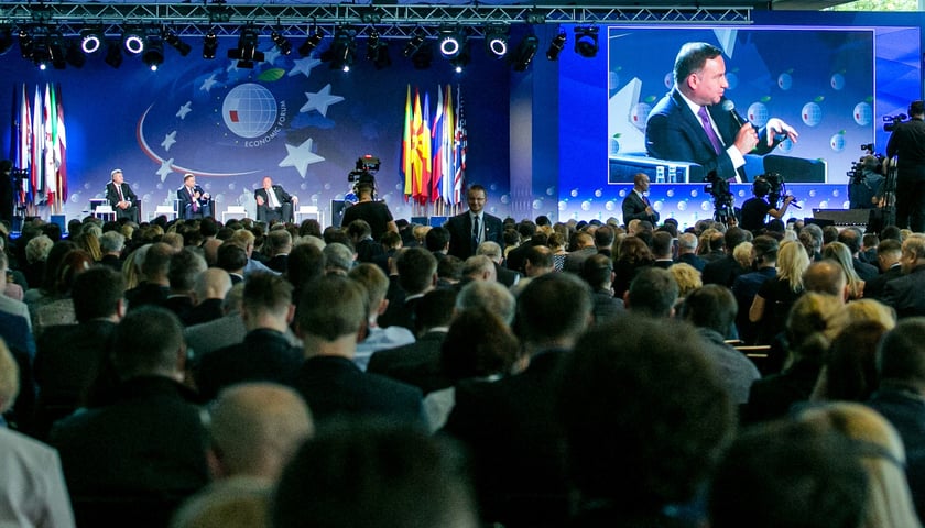 Prezydent Andrzej Duda na Forum Ekonomicznym w Karpaczu.