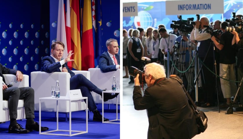Mężczyźni i kobiety, uczestnicy Forum Ekonomicznego w Karpaczu w 2023 r., zdjęcie ilustracyjne