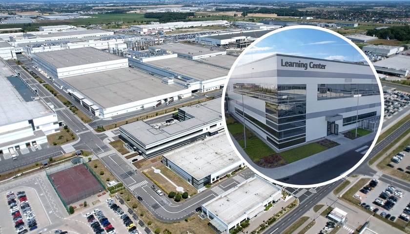 Zakład LG Energy Solution Wrocław w Biskupicach Podgórnych, zdjęcie lotnicze
