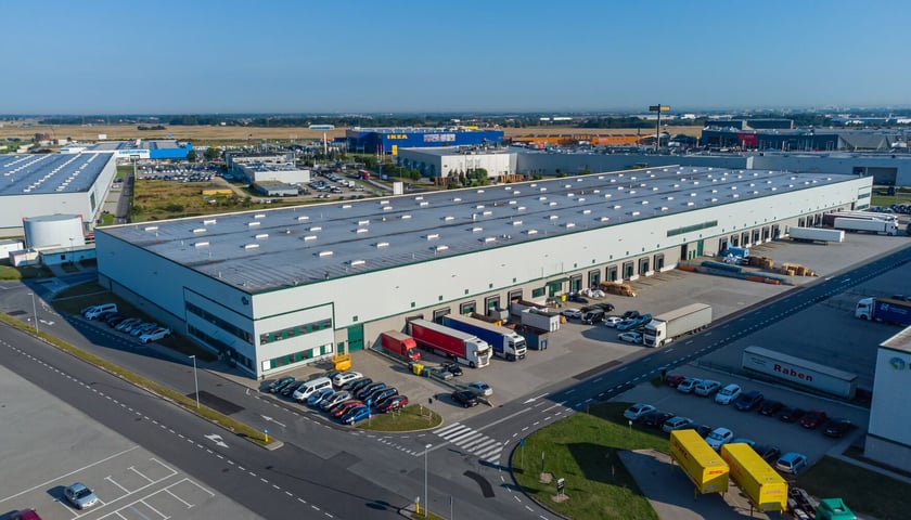 Centrum logistyczne Prologis Park Wrocław na zdjęciu lotniczym