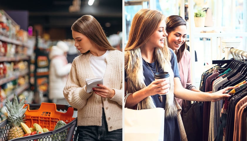 Trzy kobiety w sklepie podczas zakupów, zdjęcie ilustracyjne 