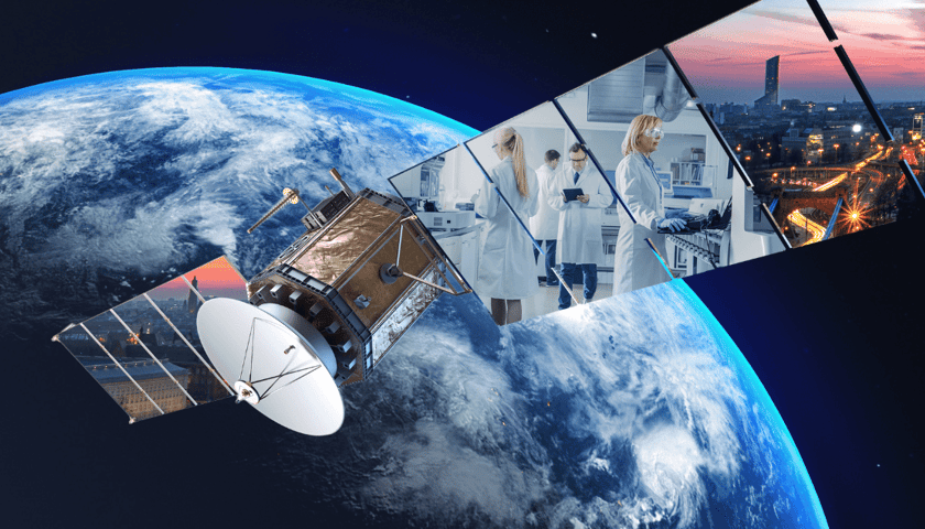 Ziemia z kosmosu, satelita ze zdjęciami naukowców. CASSINI Hackathon. Kosmiczne technologie dla wody, miasta i regionu