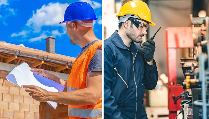 Dwóch mężczyzn na kaskach ochronnych, zdjęcie ilustracyjne. Rusza konkurs na dofinansowanie dla firm