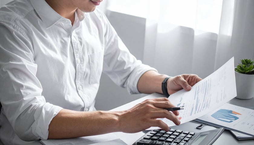 Przedsiębiorca w pracy.