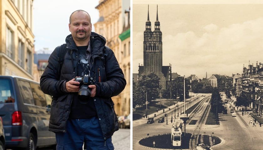 Piotr Herba pomysłodawca i twórca ogólnopolskiego serwisu fotopolska.eu. Lata 1920-1925 , plac Strzegomski, Striegauer Platz.