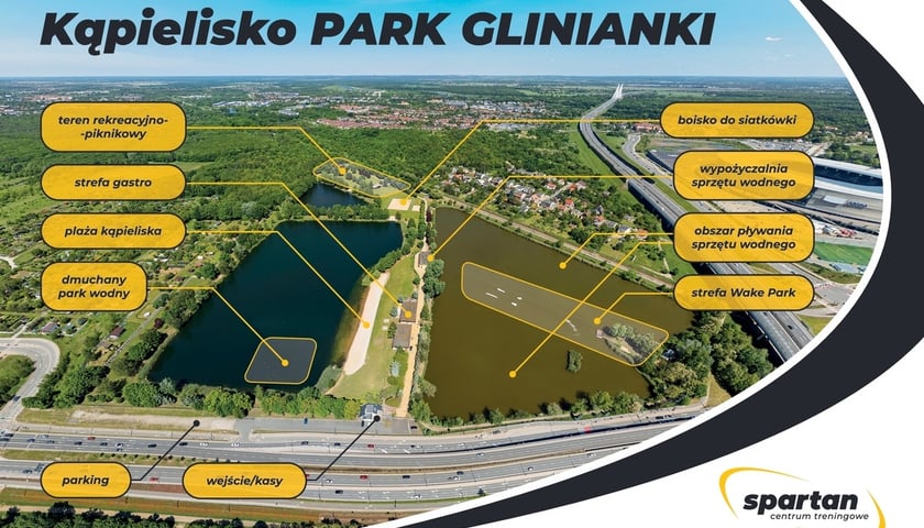 Kąpielisko Park Glinianki, plan obiektu.