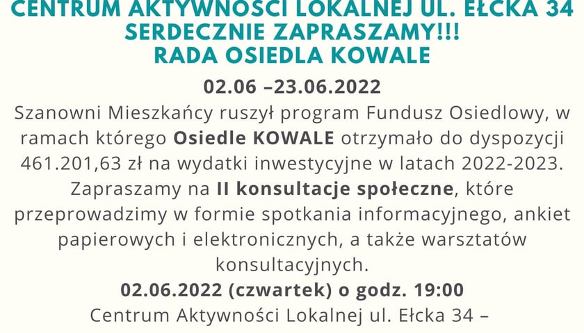 Powiększ obraz: plakat konsultacji społecznych