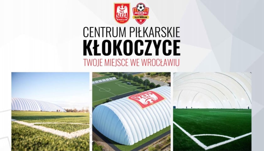 Powiększ obraz: Na grafice zdjęcia boiska Ślęzy Wrocław, na którym będą rozgrywane mecze PRO Ligi