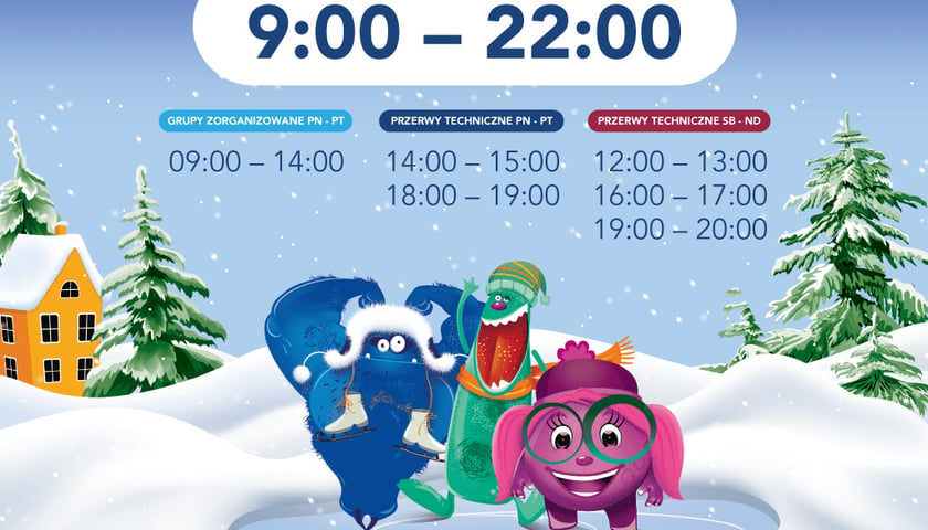 Powiększ obraz: Godziny otwarcia lodowiska na Tarczyński Arena