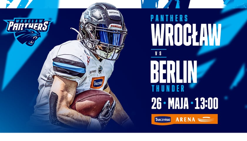 Powiększ obraz: plakat promujący mecz Panthers Wrocław kontra Berlin Thunder w ramach European League of Football