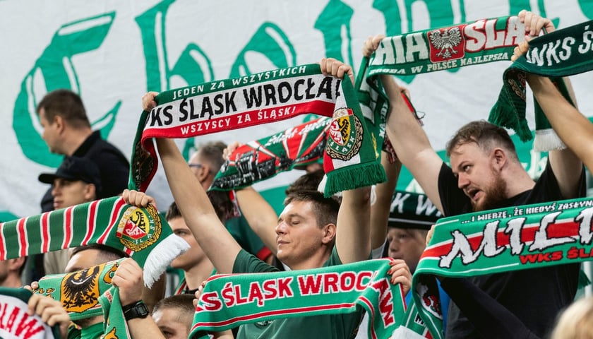 Kibice na meczu Śląska z Rygą / 1 sierpnia 2024 / Tarczyński Arena