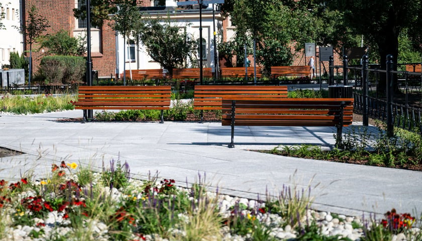 Strefa wejściowa od ulicy Świdnickiej na Promenadę Staromiejską w okolicach pomnika Bolesława Chrobrego