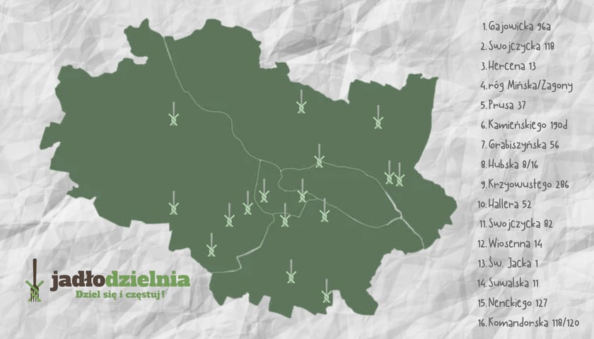 Mapa jadłodzielni we Wrocławiu