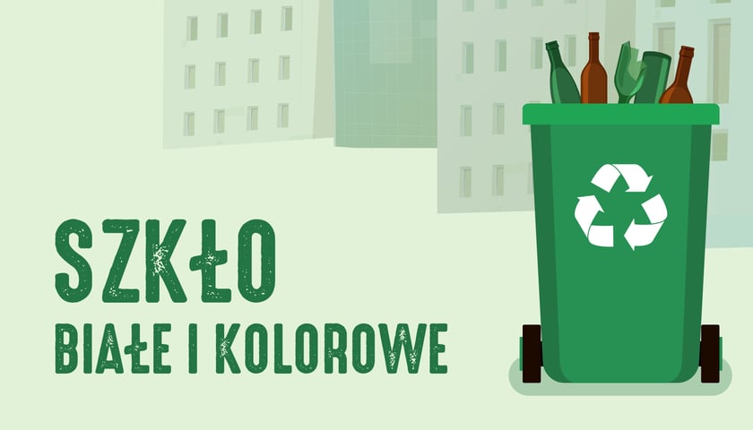 Segregacja śmieci - szkło białe i kolorowe