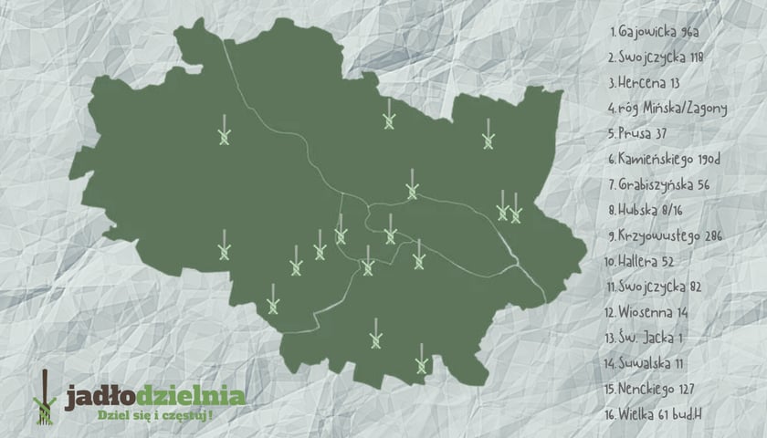 Powiększ obraz: Mapa jadłodzielni Foodsharing Wrocław