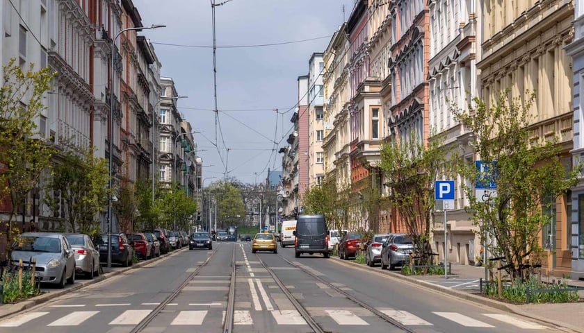 Zielone Nadodrze - zazieleniona ulica Bolesława Chrobrego we Wrocławiu